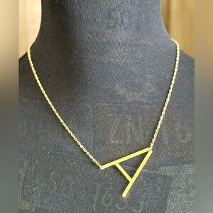 Elegant Gold "A" Pendant Necklace